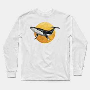 Great Humpback Whale in Golden Circle Long Sleeve T-Shirt